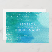 Invitation Serez-Vous Mon Lavage D'Aquarelle De Femme (Devant / Derrière)