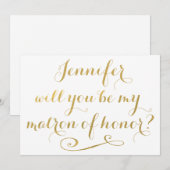 Invitation Serez-vous mon maître d'honneur de la calligraphie (Devant / Derrière)