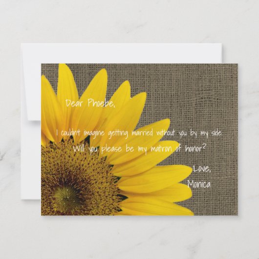 Invitation Serez-vous mon maître d'honneur Mariage rustique (Dos)