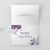 Invitation Serez-vous mon Matron d'honneur fleuri violet (Intérieur)