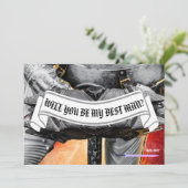 Invitation Serez-vous mon meilleur chevalier homme personnali (Debout devant)