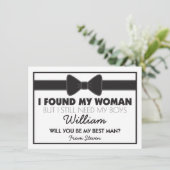 Invitation Serez-Vous Mon Meilleur Homme Black White Bow Crav (Debout devant)