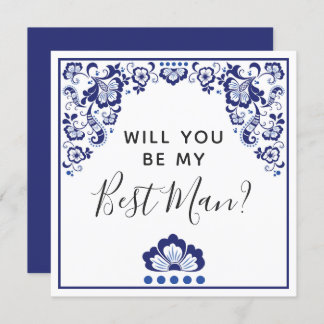 Invitation Serez-Vous Mon Meilleur Homme ? Delft Blauw Delft 