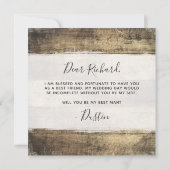 Invitation Serez-Vous Mon Meilleur Mariage Rustique De Bois (Dos)