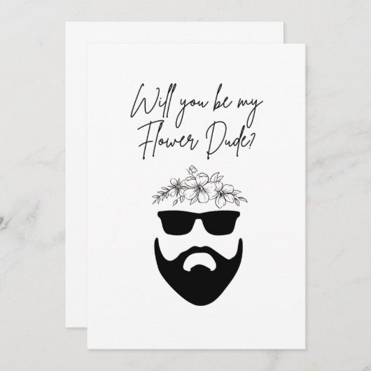 Invitation Serez-vous mon môme de fleurs ? (Devant / Derrière)