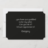 Invitation Serez-Vous Mon Placeur Questions pour Vous (Dos)