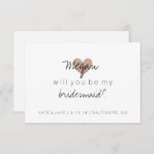 Invitation Serez-vous mon Rose de Parties scintillant d'honne (Devant / Derrière)