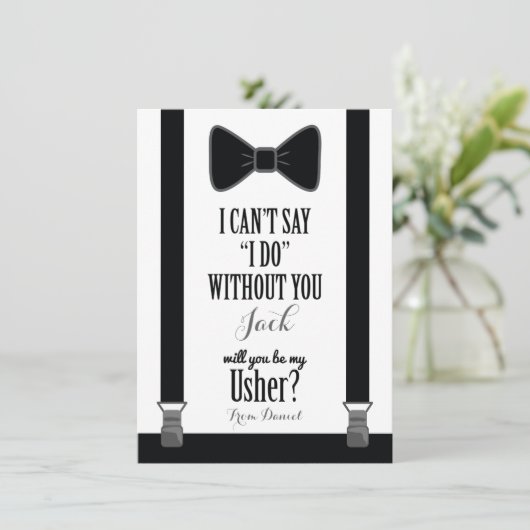 Invitation Serez-Vous Mon Usher - Tuxedo Cravates Bracelets (Debout devant)