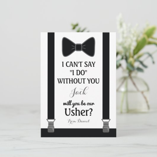 Invitation Serez-Vous Mon Usher - Tuxedo Cravates Bracelets (Debout devant)