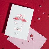 Invitation Serez-Vous Mon Valentin, Flamant rose rose blanc