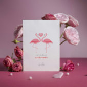 Invitation Serez-Vous Mon Valentin, Flamant rose rose blanc