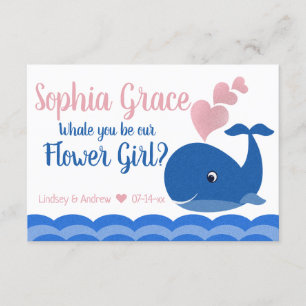 Invitation Serez-vous notre baleine de demande de demoiselle 