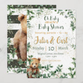 Invitation série de baby shower en forêt 02 (Devant / Derrière)