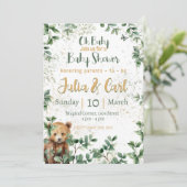 Invitation Série de Baby showers de bois 02 (Debout devant)