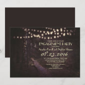 Invitation série de lumières fête d'engagement des arbres rus (Devant / Derrière)