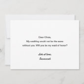 Invitation Seriez-Vous Ma Demoiselle D'Honneur Proposition De (Dos)