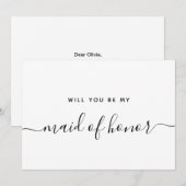 Invitation Seriez-Vous Ma Demoiselle D'Honneur Proposition De (Devant / Derrière)