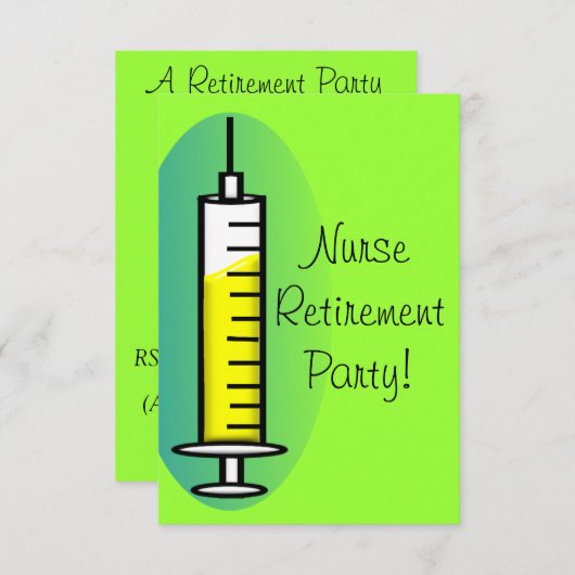 Invitation Seringue de géant d'invitations de partie de (Devant / Derrière)