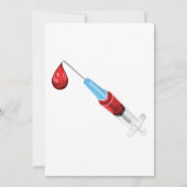 Invitation Seringue De Sang Avec Une Baisse Rouge (Devant)