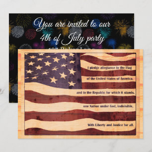 Invitation Serment d'allégeance au drapeau du 14 juillet feux
