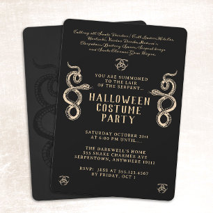 Invitation Serpent Adult Halloween Party Noir