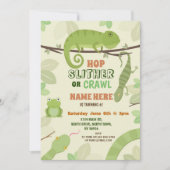 Invitation Serpent de reptiles Fête Anniversaire Serpents de  (Devant)