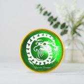 INVITATION SERPENT DRAGON BLANC OR ÉMERAUDE VERT PIERRE GEMME (Debout devant)