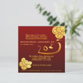 Invitation Serpent du Nouvel An Chinois 2025 Nuages d'Or Text (Debout devant)