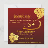 Invitation Serpent du Nouvel An Chinois 2025 Nuages d'Or Text (Devant)