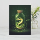 Invitation Serpent enchanté dans un bocal de verre (Debout devant)