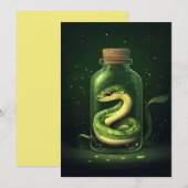 Invitation Serpent enchanté dans un bocal de verre (Devant / Derrière)