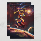 Invitation Serpent royal étoilé de l'univers (Devant / Derrière)