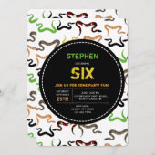 Invitation Serpents colorés Python Reptile fête d'anniversair (Devant / Derrière)