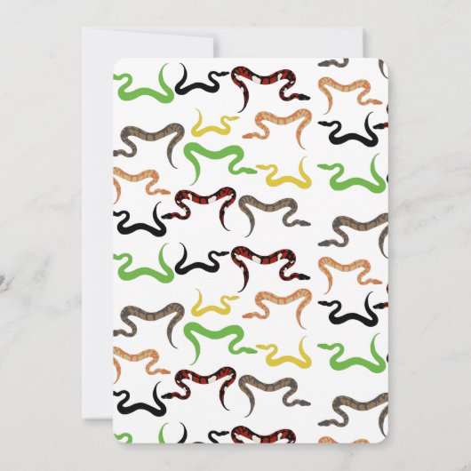 Invitation Serpents colorés Python Reptile fête d'anniversair (Dos)