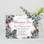 Invitation Serre classique de cône de pin et veille de Noël a (Debout devant)