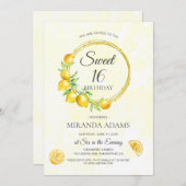 Invitation Serre de citron rustique Boho d'été doux 16 Annive (Devant / Derrière)