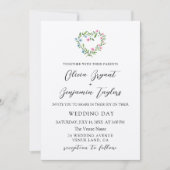 Invitation Serre de coeur floral. Mariage rustique élégant (Devant)