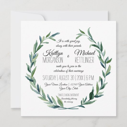 Invitation Serre de courge de Sage Laurel en mousse Branche d (Devant)