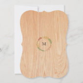 Invitation Serre de feuillage bohème rustique sur bois (Dos)