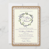 Invitation Serre de lavande rustique et Mariage de dentelle (Devant)