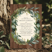 Invitation Serre de verdure et bois Mariage de la nature rust