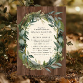 Invitation Serre de verdure et bois Mariage de la nature rust
