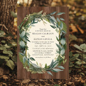 Invitation Serre de verdure et bois Mariage de la nature rust