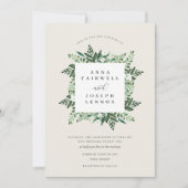 Invitation Serre | Elégant Mariage botanique aquarelle (Devant)