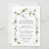 Invitation Serre encadrée d'Eucalyptus | Mariage double monog (Devant)