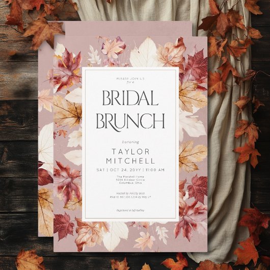 Invitation Serre rustique de l'automne Feuilles de vin Brunch