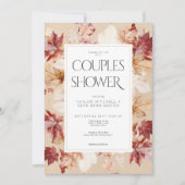 Invitation Serre rustique de l'automne Feuilles Tan Couples D (Devant)