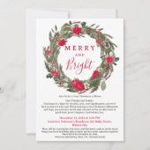 Invitation Serre Rustique Rouge Floral Rassemblement de Noël  (Devant)