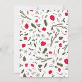 Invitation Serre Rustique Rouge Floral Rassemblement de Noël  (Dos)