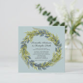 Invitation Serre verte et Mariage Turquoise foncé (Debout devant)